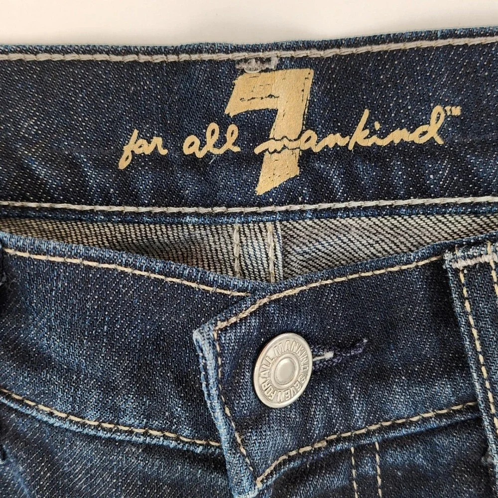 7 For All Mankind Dark Wash Bermuda Shorts 26 Denim NEW Y2K Indie Sleaze